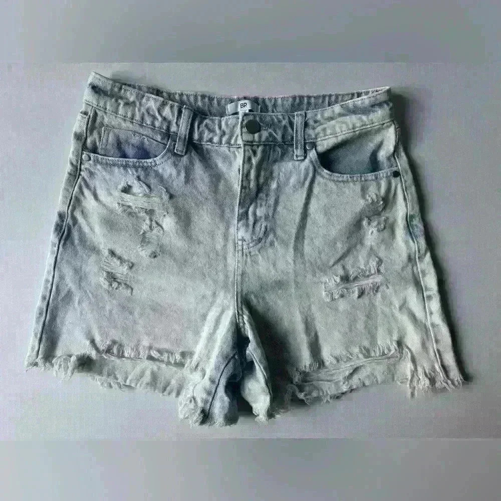 BP. Women’s Blue Jean Cut Off Decon Wash Pants High Rise Denim Shorts Size 28
